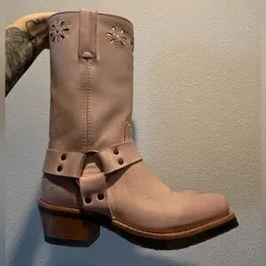 Frye | Shoes | Frye Blush Pink Gold Studded Flower Boot 6